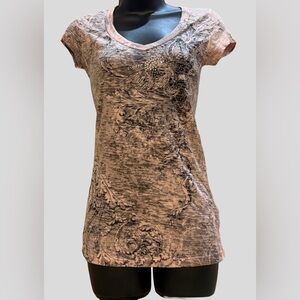 American Age Orange/Black Tattoo Woman’s T-Shirt with Sparkling stones